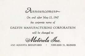 DELA DISCOUNT Change-from-Galvin-Motorola Motorola DELA DISCOUNT