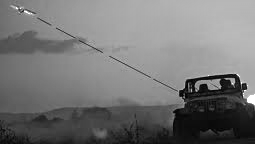 Jeep-in remote area with satellite Jeep-in remote area with satellite