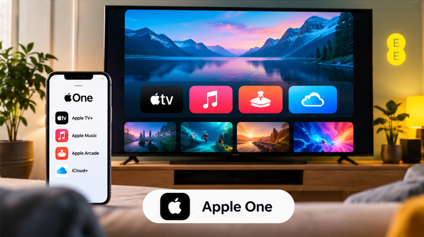 Apple One entertainment on a television