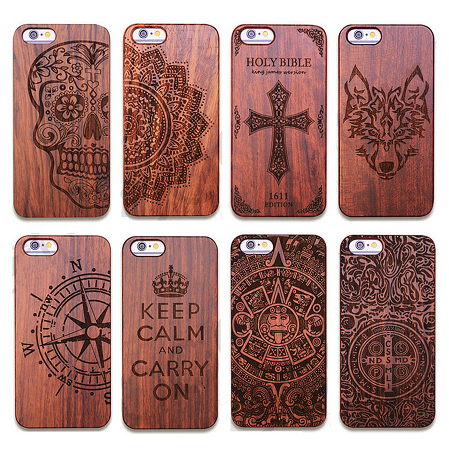 DELA DISCOUNT Vintage-font-b-Carving-b-font-Real-Wood-Plastic-Case-for-font-b-iPhone-b-font Wooden Cases DELA DISCOUNT