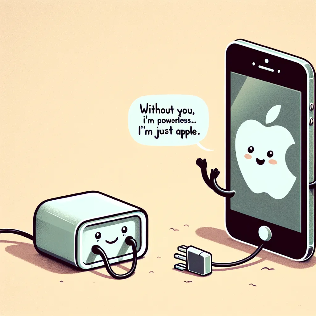 What did the iPhone say to its charger? "Without you, I'm powerless"