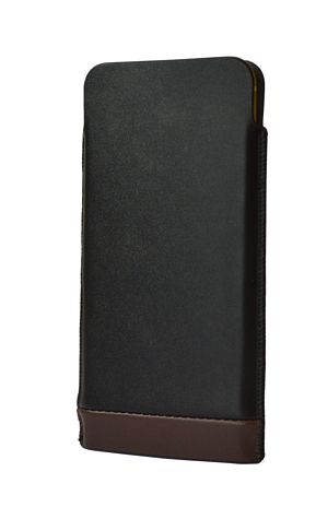 SNAKEHIVE®Slimline Black Leather Pouch - iPhone 6 Plus (5.5")