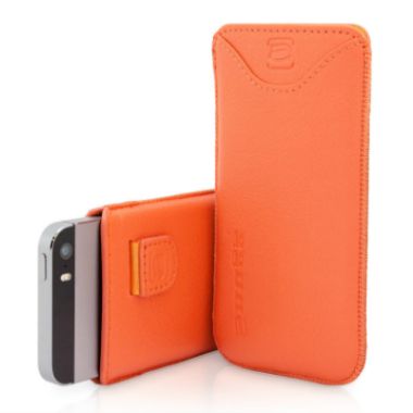 DELA DISCOUNT snuggiphone5pouchcaseinorangeleather Mobile Phone Accessories DELA DISCOUNT  