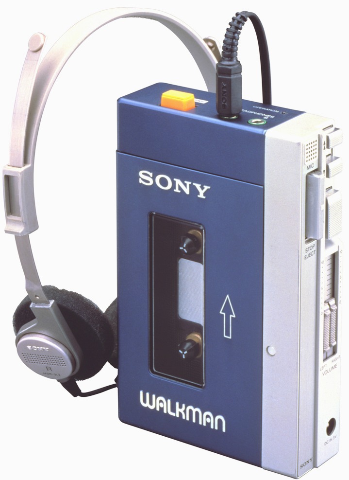 World's first portable music player using the compact cassette  format.  Released in 1979 they called it "Walkman"